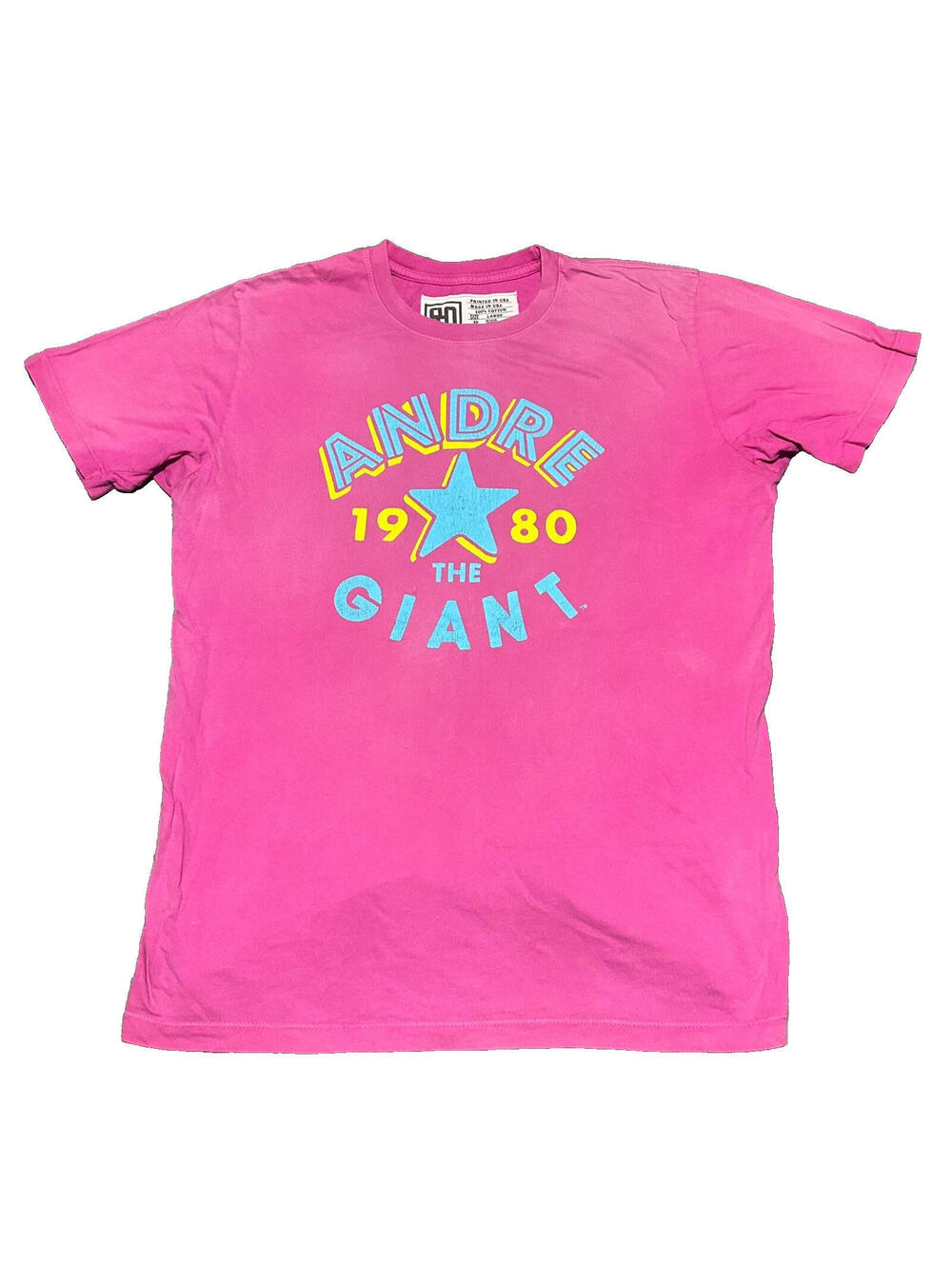 Roots of Fight T Shirt Mens Large Black Andre The Giant Pink RARE Cotton USA Tee